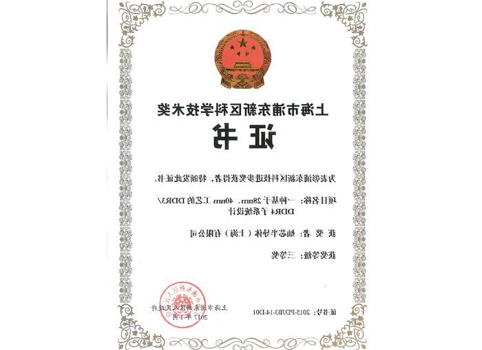 2017.01 浦东科学技术奖-DDR
